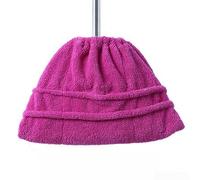 Copertura per scopa in velluto corallo con bordo elastico elasticizzato per rimuovere la polvere, assorbire e pulire l'acqua (magenta)