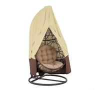 Copertura per sedia a dondolo da esterno, in tessuto Oxford 210D, impermeabile, per sedile sospeso a uovo, protezione per tutte le stagioni, con chiusura a cerniera, adatta per 115 x 190 cm, beige