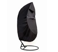 Copertura per sedia a dondolo Egg, Sedia sospesa for mobili da esterno in tessuto Oxford 210D, antipolvere, a guscio d'uovo(Black,115x190cm)