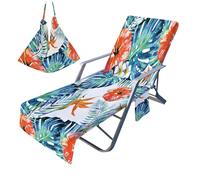Copertura per sedia a sdraio, 210 x 75 cm, antiscivolo in microfibra, con tasca con angoli, elasticizzata rinforzata, ad asciugatura rapida, assorbente, per sdraio e patio, piscina