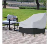 Copertura per sedia da patio 210D resistente per sedie Adirondack, confezione da 1, con orlo elastico regolabile, quattro fibbie e prese d'aria in rete traspirante (A)