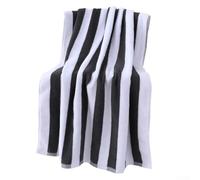 Copertura per sedia da salotto da esterno in puro cotone, per spiaggia e piscina, elegante struttura a righe larghe, 76 x 180 cm, lavabile in lavatrice, protezione per mobili da patio (grigio)