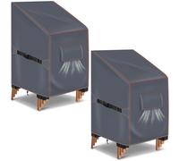 Copertura per sedie da giardino, 70 W x 90 D x 120 H cm, copertura impermeabile 420 D, resistente all'inverno, copertura per sedie da giardino, copertura per mobili da giardino, colore grigio