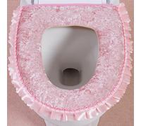 Copertura Per Sedile Del WC In Velluto Con Ruffle E Mat Con Cerniera In Pelle PU