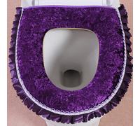 Copertura Per Sedile Del WC In Velluto Con Ruffle E Mat Con Cerniera In Pelle PU