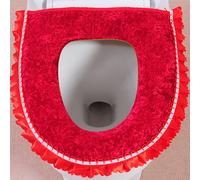 Copertura Per Sedile Del WC In Velluto Con Ruffle E Mat Con Cerniera In Pelle PU