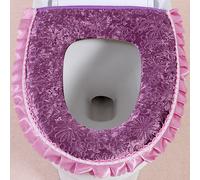 Copertura Per Sedile Del WC In Velluto Con Ruffle E Mat Con Cerniera In Pelle PU