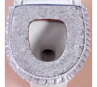Copertura Per Sedile Del WC In Velluto Con Ruffle E Mat Con Cerniera In Pelle PU