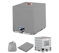 Copertura per Serbatoio Acqua IBC, 1000 litri Serbatoio Acqua Piovana, Cisterna Acqua Protezione, Anti-UV Antipolvere Container Telone Copertura Serbatoi Acqua, 120 x 100 x 116 cm (Grigio)