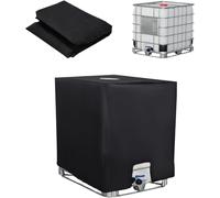 Copertura per Serbatoio Acqua IBC, 1000 litri Serbatoio Acqua Piovana, Cisterna Acqua Protezione, Anti-UV Antipolvere Container Telone Copertura Serbatoi Acqua, 120 x 100 x 116 cm (Nero)