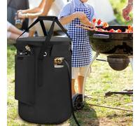 Copertura per serbatoio di propano, borsa portaoggetti per bombola di gas da 9,1 kg, tessuto Oxford 600D con tasca laterale e coulisse, per barbecue da campeggio all'aperto (piccolo)