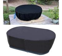 Copertura per serbatoio di riserva, copertura per bagno di ghiaccio Oxford 210D con coulisse per bacino ovale da 50-300 galloni, resistente alle intemperie, nero
