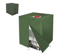 Copertura per Serbatoio IBC 1000L con Cerniera - Telo Protettivo Impermeabile in Tessuto Oxford 420D Anti-UV e Antipolvere - Rivestimento per Contenitore Acqua Piovana, 120x100x116cm (Verde)