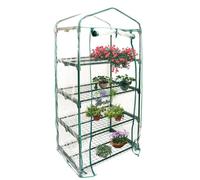 Copertura per serra a 4 livelli, copertura di ricambio per serra impermeabile trasparente in PVC con porta arrotolabile, per coltivare verdure, fiori e piantine, 69 x 49 x 155 cm (telaio non incluso)