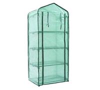 Copertura per serra a 4 livelli in polietilene, copertura di ricambio per serre con porta arrotolabile con cerniera, copertura per piante da giardino, protezione dal gelo, dal vento, dalla pioggia