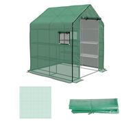 Copertura per Serra da Giardino con Porta a Cerniera e Finestre 140x143x190 cm in PE Verde