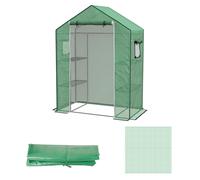 Copertura per Serra da Giardino con Porta a Cerniera e Finestre 140x73x190 cm in PE Verde