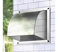 Copertura per sfiato a Parete Quadrata in Acciaio Inossidabile con Rete Metallica - Cappa di Scarico con griglia per Condotto Esterno da 14" per Un Flusso d'Aria e Una Durata migliorati
