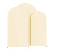 Copertura per Sfondo ad Arco 1 pezzo di supporto ad arco, decorazione, set elastici in poliestere, sfondo utilizzato for banchetti(Light yellow,80x180cm(6Ft))