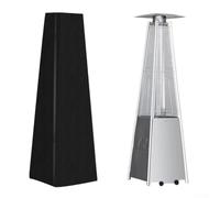 Copertura per stufa impermeabile in tessuto Oxford 210D, antivento, per stufa da terrazza, con chiusura lampo, 229 cm di altezza, nero