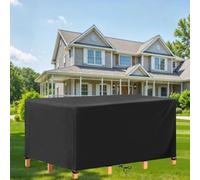 Copertura per tavolo da giardino, 340 x 230 x 65 cm, protezione per mobili da esterno, in tessuto Oxford 600D, impermeabile, per tavolo e sedie da patio, resistente, per tutte le condizioni
