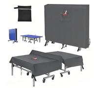 Copertura per tavolo da ping pong impermeabile per esterni adatta sia a tavoli pieghevoli che piatti Copertura pers tavolo da ping pong 600D pers esterni e interni,Grigio,165x70x185cm