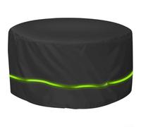 Copertura per tavolo rotondo per mobili da esterno con striscia fluorescente, tessuto Oxford 210D impermeabile e cinghie con fibbia resistenti al vento, per set da patio (190 x 71 cm)