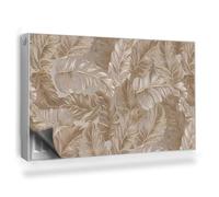 Copertura per Termosifone 100x60 cm Decorazione per Interni Montaggio Facile per Radiatore Tappetino Magnetico Senza Viti o Colla - La Composizione delle Foglie è Tenue, di Colore Marrone Delicato