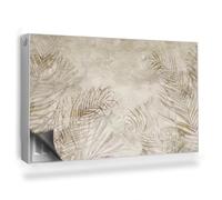 Copertura per Termosifone 100x60 cm Decorazione per Interni Montaggio Facile per Radiatore Tappetino Magnetico Senza Viti o Colla - La pianta lineare Modella Il Fondo dell'acquerello
