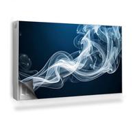 Copertura per Termosifone 100x60 cm Decorazione per Interni Tappetino Magnetico Senza Viti o Colla Montaggio Facile per Radiatore - Delicata scia di Fumo Bianco su Sfondo Blu Navy