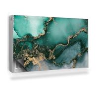 Copertura per Termosifone 100x60 cm Montaggio Facile per Radiatore Decorazione per Interni Senza Viti o Colla Tappetino Magnetico - Macchie di Acquerello di Inchiostro versato alla Menta