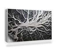 Copertura per Termosifone 100x60 cm Montaggio Facile per Radiatore Decorazione per Interni Senza Viti o Colla Tappetino Magnetico - Modello Bianco Che Ricorda Rami e Radici
