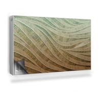 Copertura per Termosifone 100x60 cm Montaggio Facile Senza Viti o Colla Tappetino Magnetico per Radiatore Decorazione per Interni - Treccia di Vimini a Forma di Onde