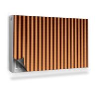 Copertura per Termosifone 100x60 cm per Radiatore Senza Viti o Colla Tappetino Magnetico Montaggio Facile Decorazione per Interni - Motivo Che imita Le lamelle, Verticale, Colori Caldi