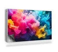 Copertura per Termosifone 100x60 cm Senza Viti o Colla per Radiatore Tappetino Magnetico Decorazione per Interni Montaggio Facile - Nuvole di Fumo Denso colorato, Sfondo Scuro