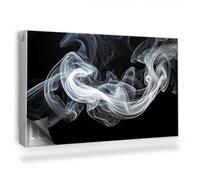 Copertura per Termosifone 100x60 cm Tappetino Magnetico Montaggio Facile per Radiatore Decorazione per Interni Senza Viti o Colla - Una Delicata scia di Fumo Bianco, Sfondo Nero