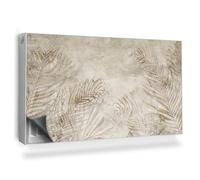 Copertura per Termosifone 110x60 cm Decorazione per Interni Montaggio Facile per Radiatore Tappetino Magnetico Senza Viti o Colla - La pianta lineare Modella Il Fondo dell'acquerello