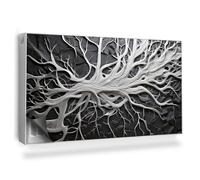 Copertura per Termosifone 110x60 cm Montaggio Facile per Radiatore Decorazione per Interni Senza Viti o Colla Tappetino Magnetico - Modello Bianco Che Ricorda Rami e Radici