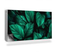 Copertura per Termosifone 110x60 cm per Radiatore Senza Viti o Colla Tappetino Magnetico Montaggio Facile Decorazione per Interni - Foglie ispessite provenienti dal Clima della Giungla oscura