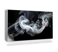 Copertura per Termosifone 110x60 cm Tappetino Magnetico Montaggio Facile per Radiatore Decorazione per Interni Senza Viti o Colla - Una Delicata scia di Fumo Bianco, Sfondo Nero