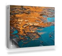 Copertura per Termosifone 80x60 cm Decorazione per Interni Montaggio Facile per Radiatore Tappetino Magnetico Senza Viti o Colla - Olio Che galleggia in Modo Non Uniforme sull'acqua