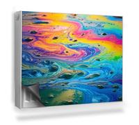 Copertura per Termosifone 80x60 cm Decorazione per Interni Tappetino Magnetico Senza Viti o Colla Montaggio Facile per Radiatore - Primo Piano della Benzina sull'acqua di irrigazione