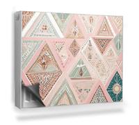 Copertura per Termosifone 80x60 cm Montaggio Facile per Radiatore Decorazione per Interni Senza Viti o Colla Tappetino Magnetico - Pastelli Boho con Motivo Geometrico Irregolare