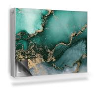 Copertura per Termosifone 80x60 cm Montaggio Facile per Radiatore Decorazione per Interni Senza Viti o Colla Tappetino Magnetico - Macchie di Acquerello di Inchiostro versato alla Menta
