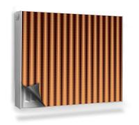 Copertura per Termosifone 80x60 cm per Radiatore Senza Viti o Colla Tappetino Magnetico Montaggio Facile Decorazione per Interni - Motivo Che imita Le lamelle, Verticale, Colori Caldi