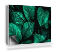 Copertura per Termosifone 80x60 cm per Radiatore Senza Viti o Colla Tappetino Magnetico Montaggio Facile Decorazione per Interni - Foglie ispessite provenienti dal Clima della Giungla oscura