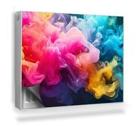 Copertura per Termosifone 80x60 cm Senza Viti o Colla per Radiatore Tappetino Magnetico Decorazione per Interni Montaggio Facile - Nuvole di Fumo Denso colorato, Sfondo Scuro