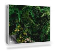Copertura per Termosifone 80x60 cm Tappetino Magnetico Decorazione per Interni Senza Viti o Colla per Radiatore Montaggio Facile - Piante della Giungla felci Clima Buio