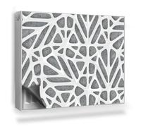 Copertura per Termosifone 80x60 cm Tappetino Magnetico Decorazione per Interni Senza Viti o Colla per Radiatore Montaggio Facile - Sfondo Grigio con Motivo Geometrico Traforato