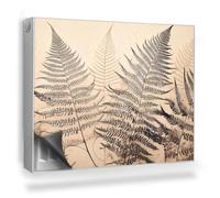 Copertura per Termosifone 80x60 cm Tappetino Magnetico Montaggio Facile per Radiatore Decorazione per Interni Senza Viti o Colla - Motivo Felce Naturale, Sfondo Chiaro e Caldo